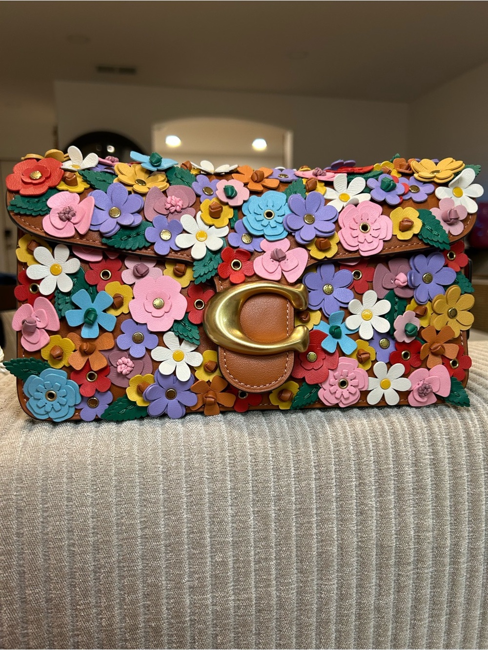Coach Tabby Shoulder Bag 26 With Floral Applique